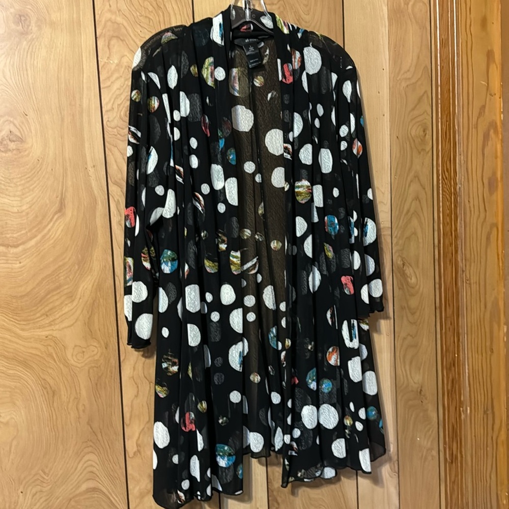 Ali Miles Onion skin duster back and white size L